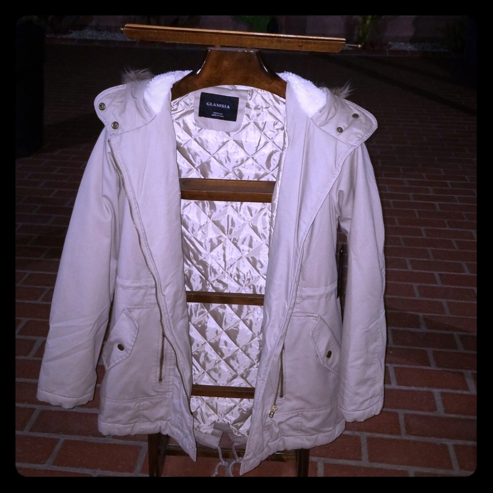 GlamsiaWomen'sAnorakJacketwSherpaLining&fauxFur